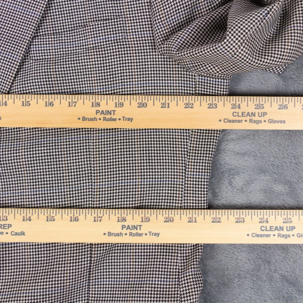 Jos A Bank Sport Coat Mens 46L White Black Silk Wool Houndstooth Blazer Jacket